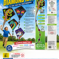 Exbreezy Diamond Kite, Assorted Characters, 1-ct.